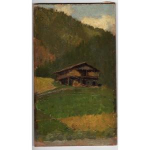 Guglielmo Ciardi (venice, 1842 - 1917) Mountain Hut In Caprile (belluno)
