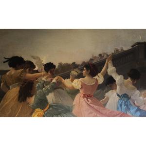 GIOVANNI PONTICELLI Naples, 1820-1881 Bal à la Villa Floriana à Vomero