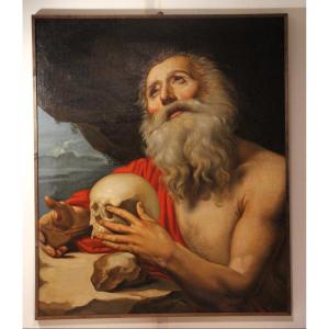 Saint Jérôme dans la grotte, huile sur toile, XVIe/XVIIe siècle. 