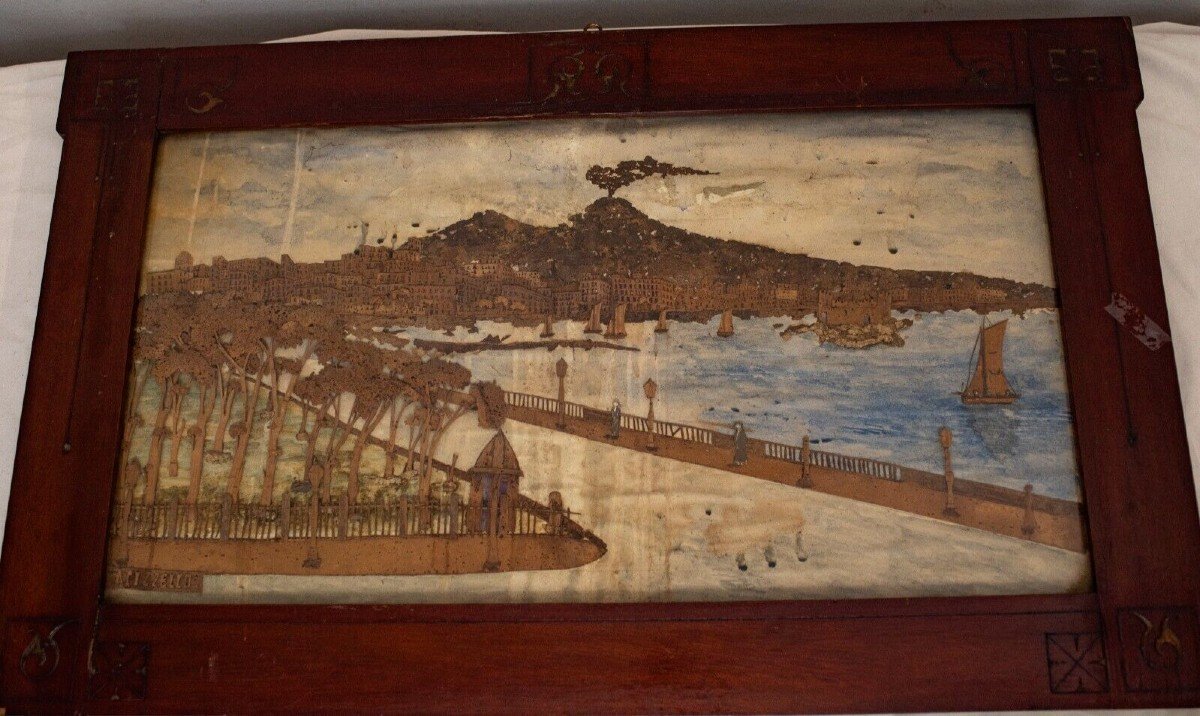 Collage Sur Papier, Capizzelo, Début Du XXe Siècle.-photo-2