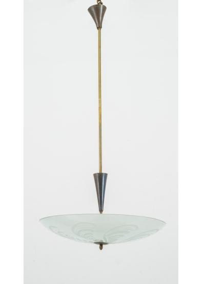  Pietro Chiesa, Pendant Lamp, Production Fontana Arte Milan, 1940 Ca