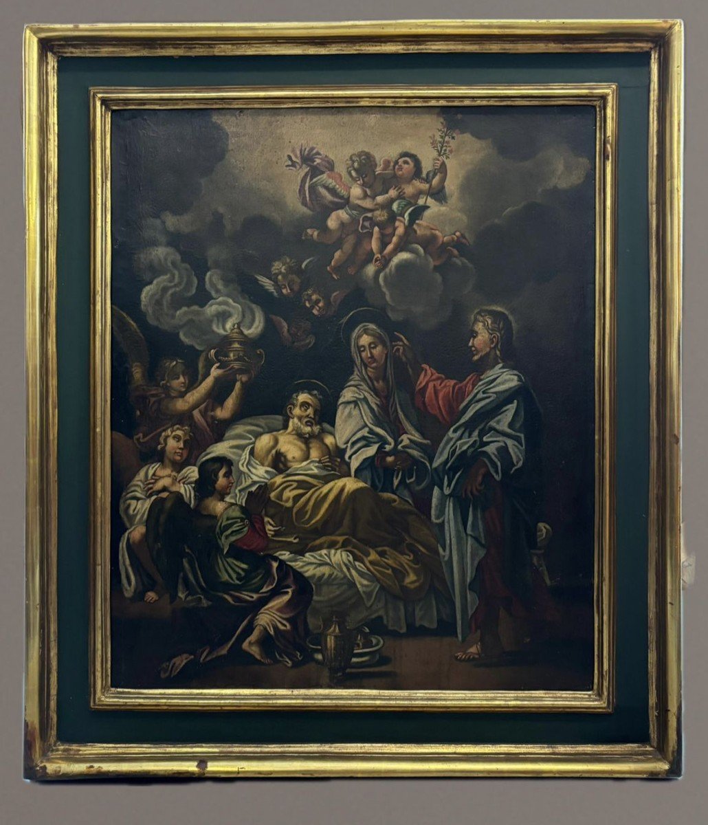 huile sur toile représentant la mort de saint Joseph