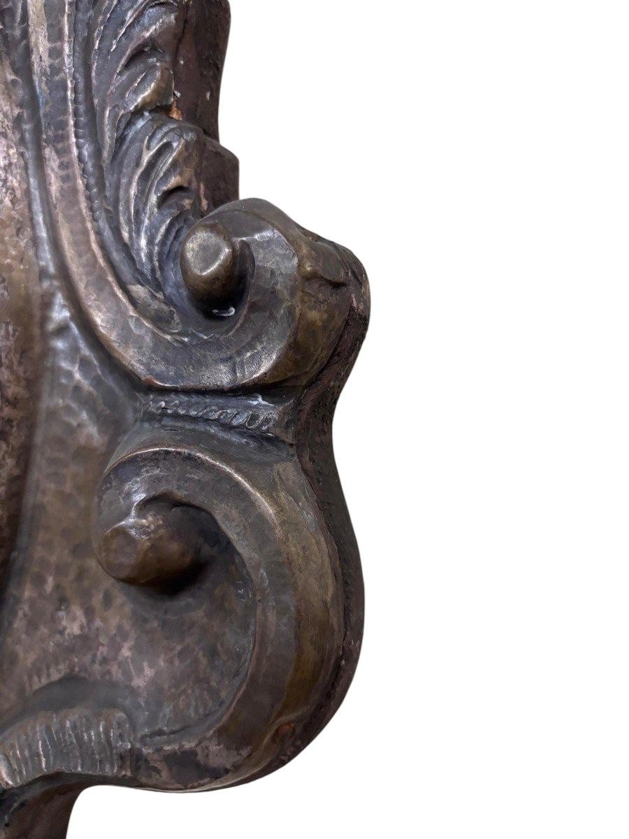 Paire De Miroirs En Métal Argenté, Style Louis XV-photo-3
