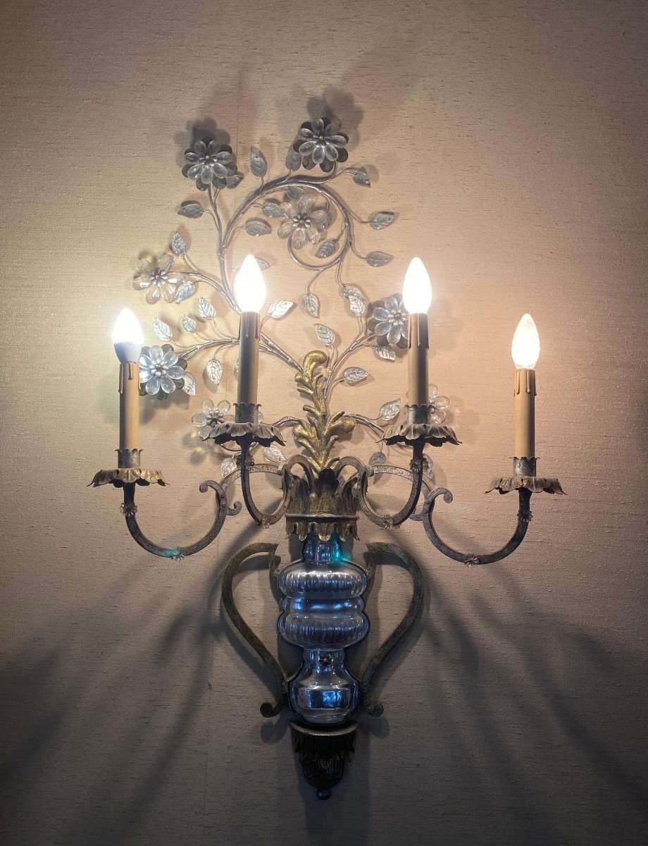 Large Louis XV Style Wall Lamp With 4 Lights-photo-2