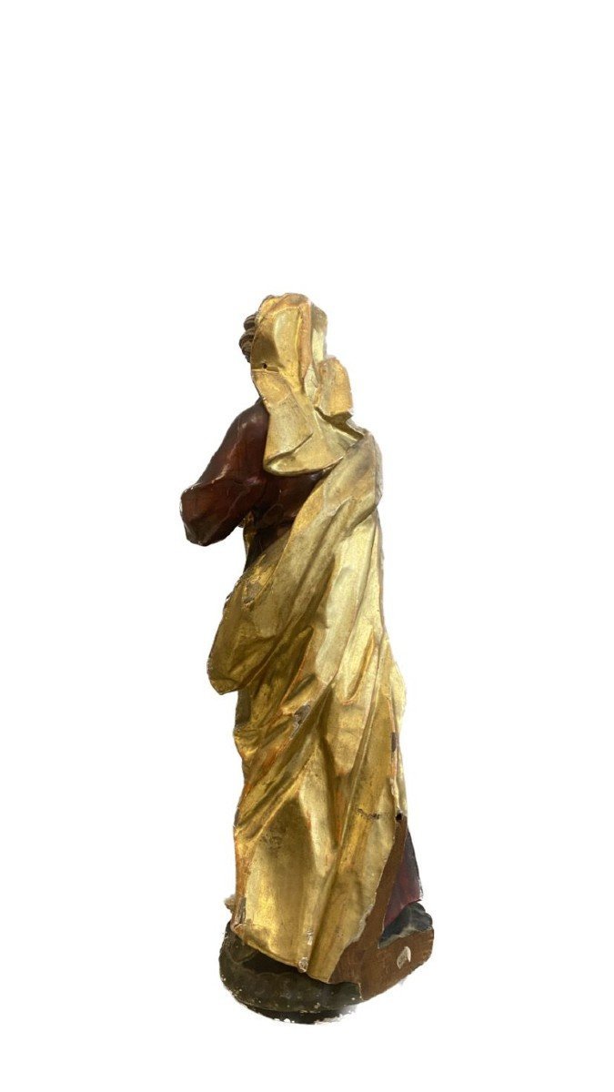 Sculpture En Bois Polychrome Sicile XVII-photo-4