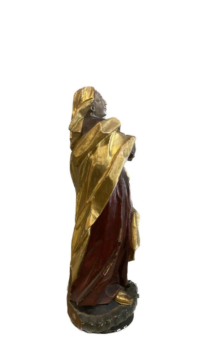 Sculpture En Bois Polychrome Sicile XVII-photo-2
