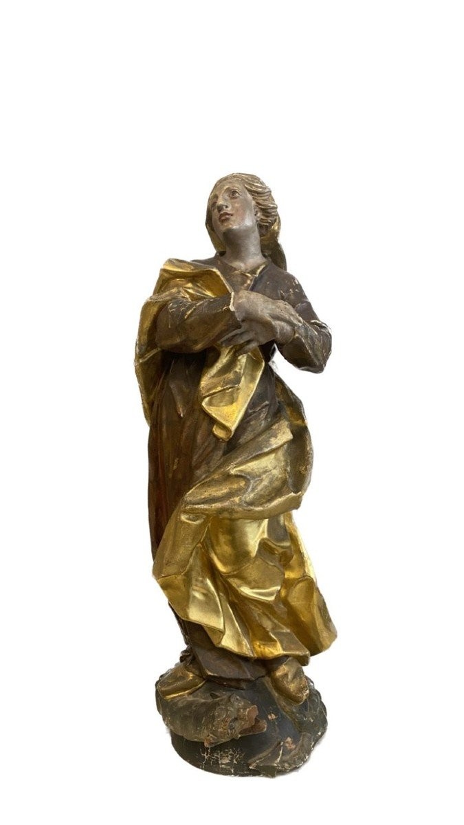 Sculpture En Bois Polychrome Sicile XVII