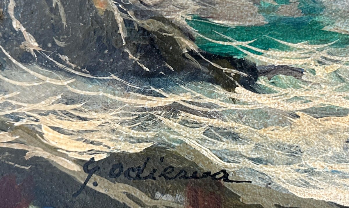 Guido Odierna (Capri 1913- Capri 1991), paysage marine.-photo-3