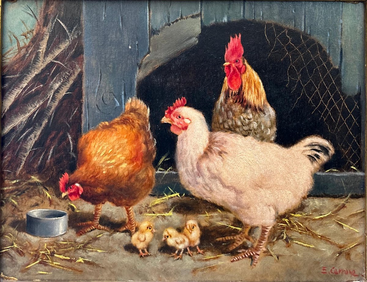 Eduardo Cerrone (Naples 1935-2011), Poulets.-photo-2