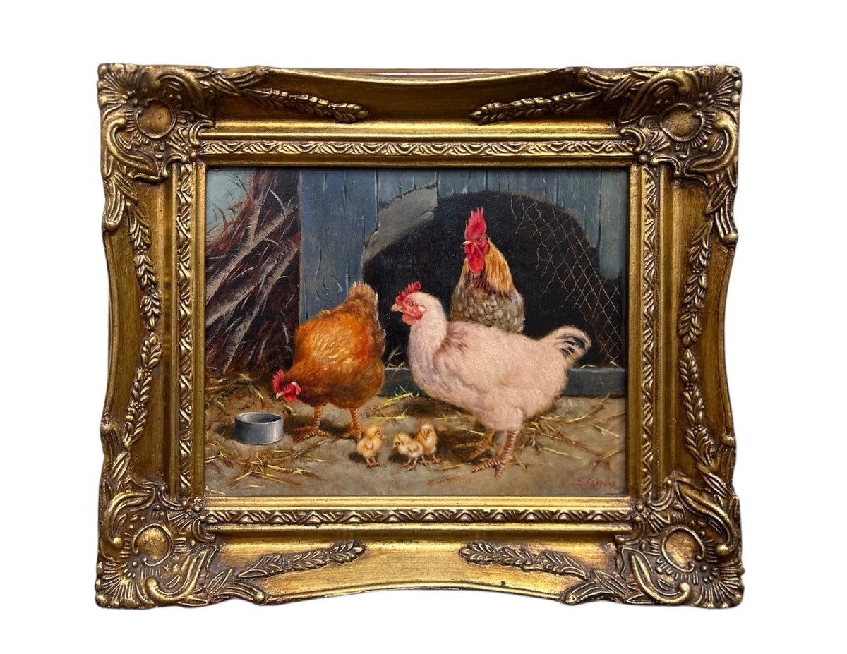 Eduardo Cerrone (Naples 1935-2011), Poulets.