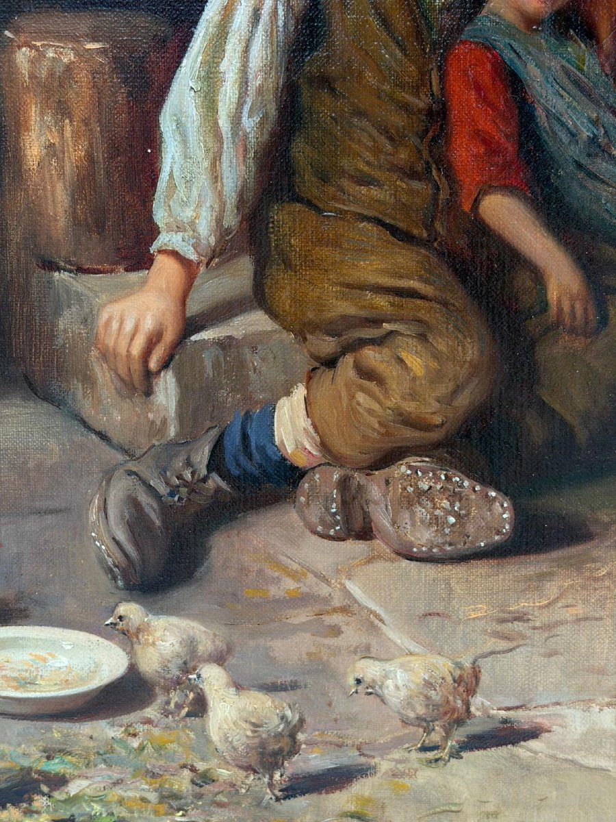 Scène familiale dans un intérieur paysan-photo-5