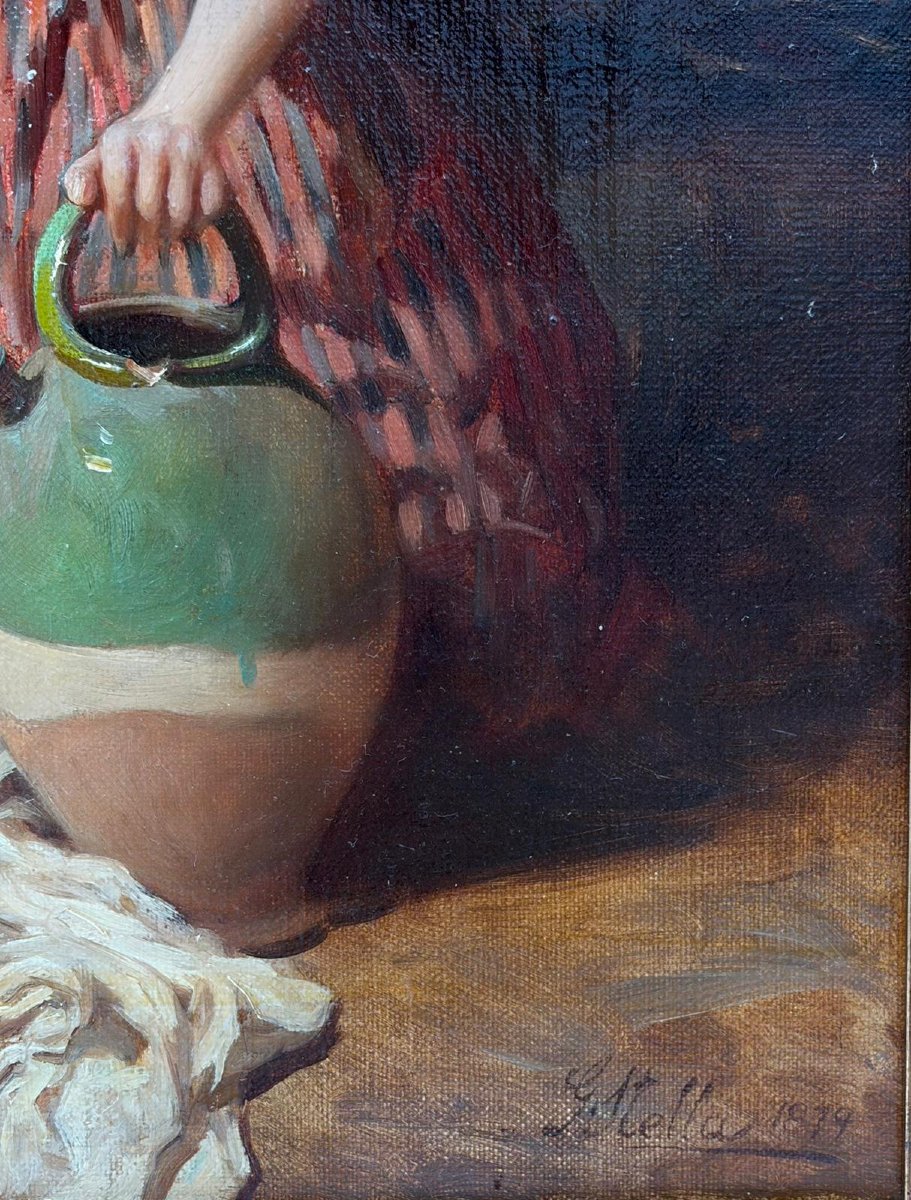 Scène familiale dans un intérieur paysan-photo-6