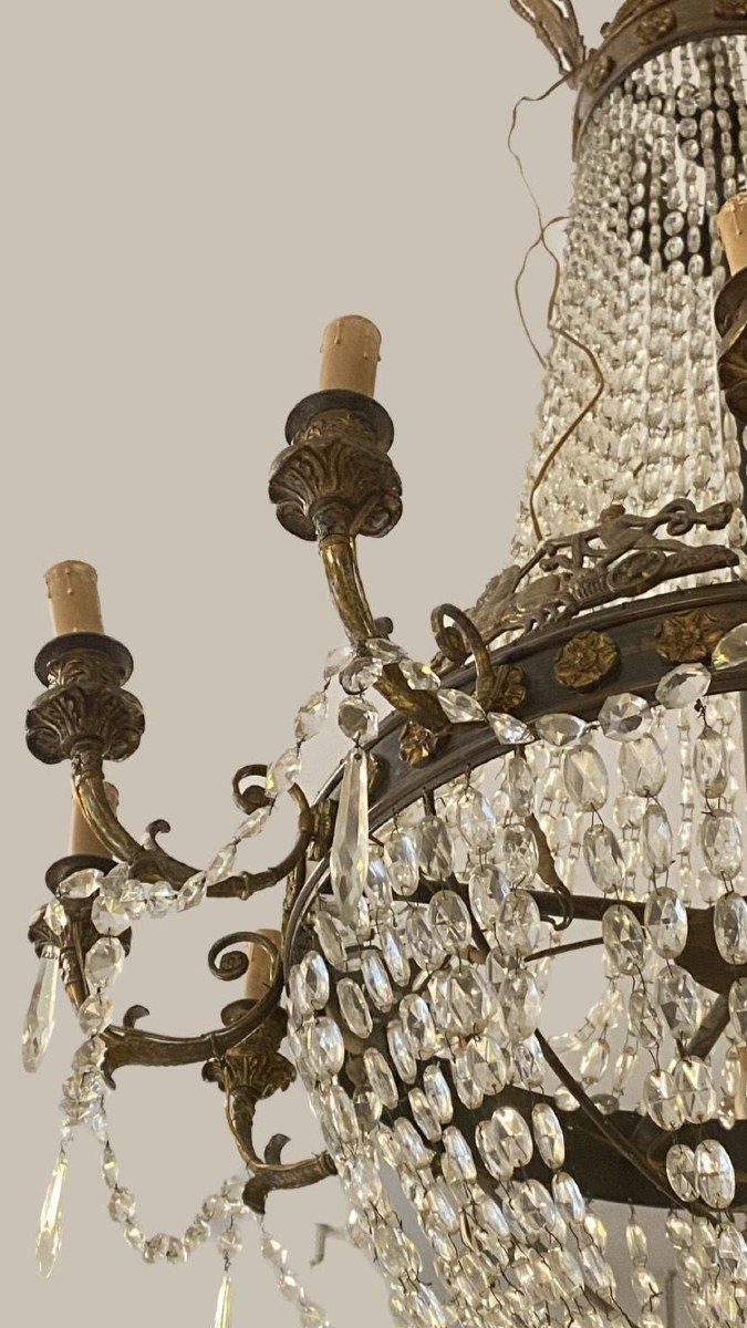 Large Bronze Balloon Chandelier.-photo-3