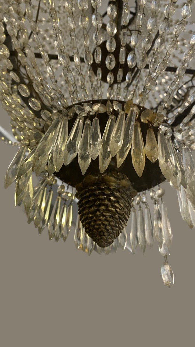 Large Bronze Balloon Chandelier.-photo-4