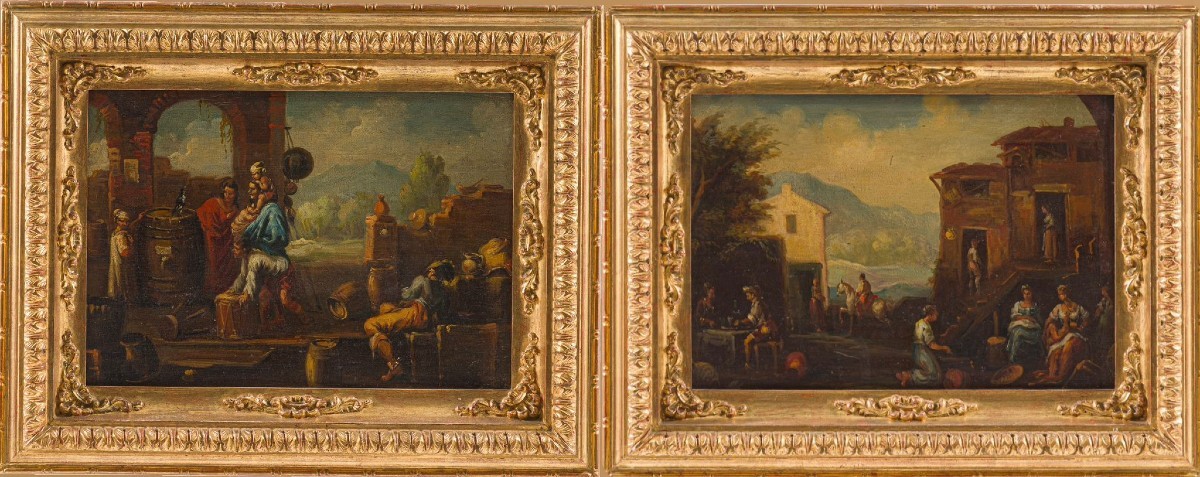 ÉCOLE D'ITALIE DU NORD DU XIXe SIÈCLE Scènes de genre
