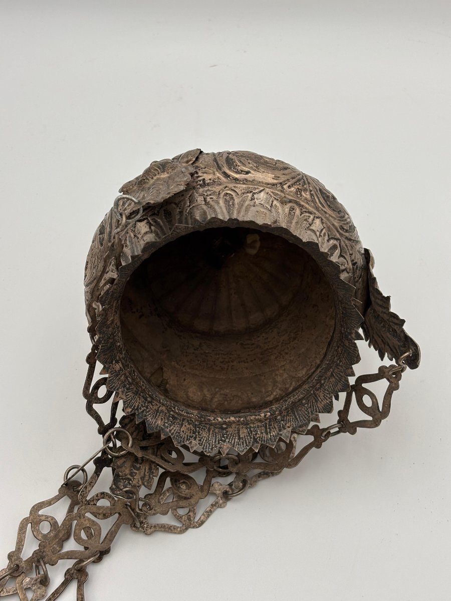 Solid Silver Votive Lamp  Southern Italy, Dated 1903-photo-5