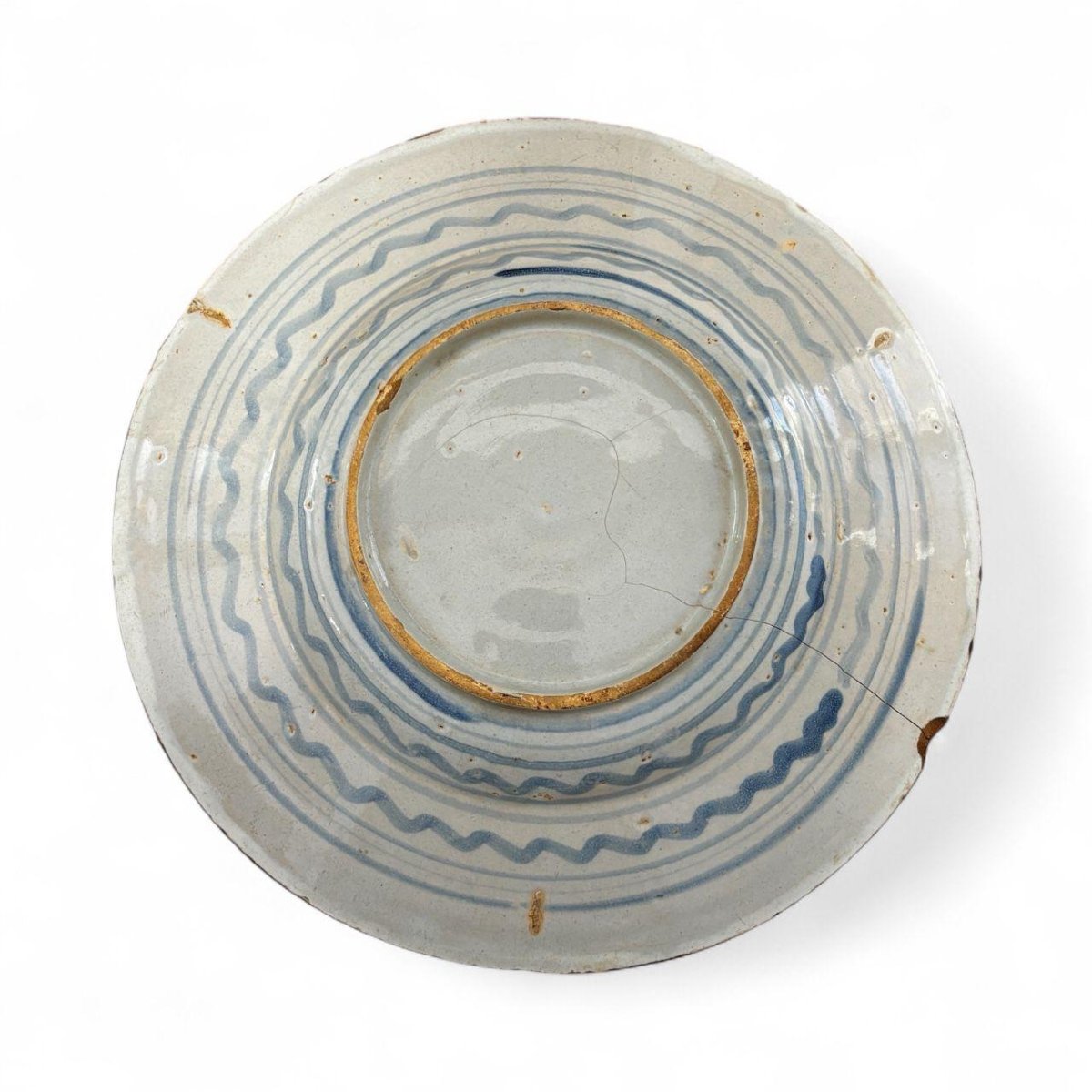 Assiette en majolique du début du XVIIIe siècle-photo-3
