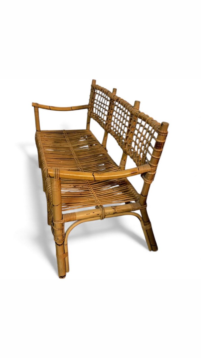 Bamboo And Rattan Living Room Set – Attributed To Franco Albini For Bonacina, Italy, 1950s–1960-photo-6