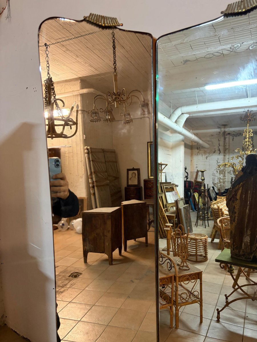 Large Italian Art Deco Mirror, 1940s-photo-2