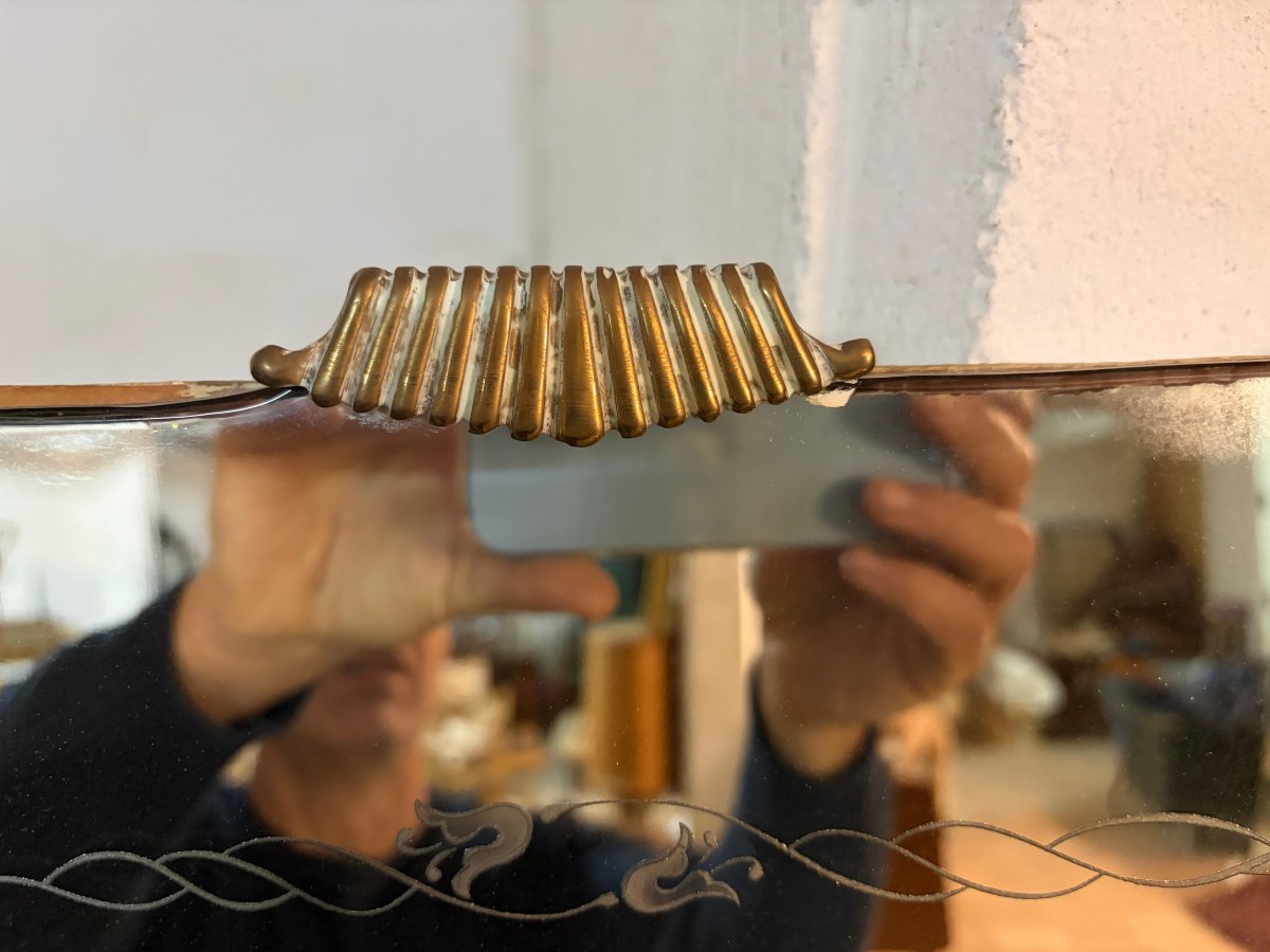 Large Italian Art Deco Mirror, 1940s-photo-2