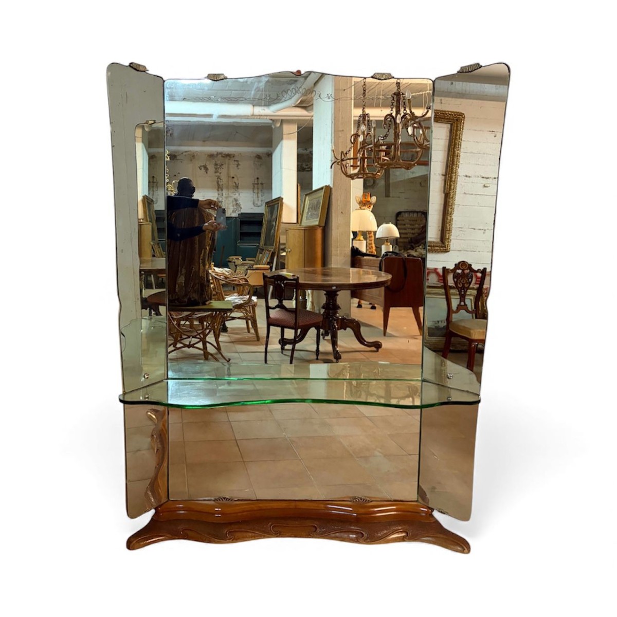 Large Italian Art Deco Mirror, 1940s