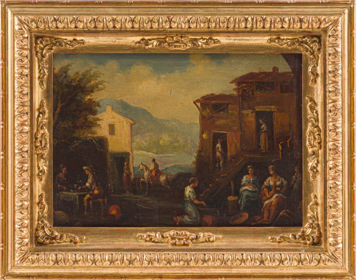 Paire de tableaux de genre – Fin du XIXe siècle-photo-2