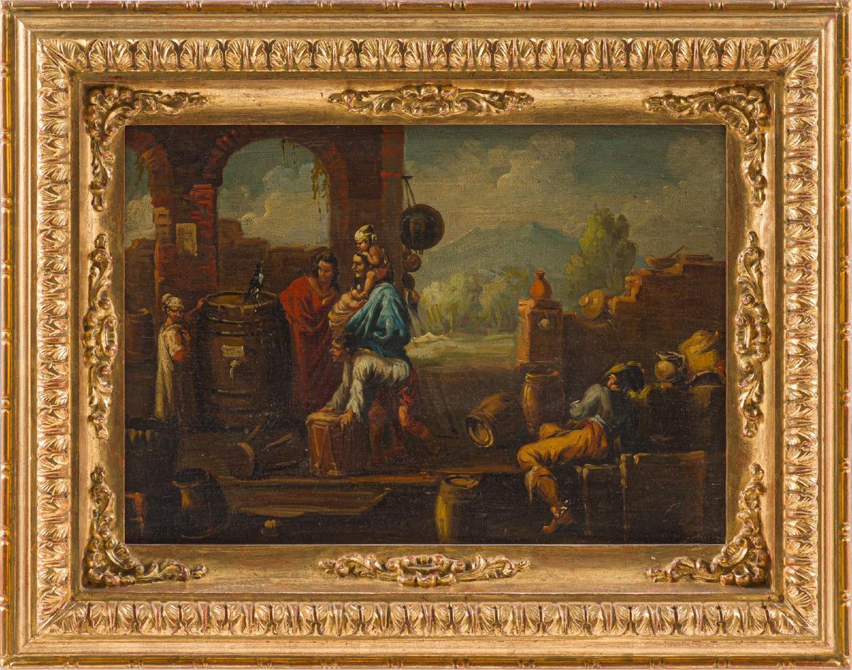 Paire de tableaux de genre – Fin du XIXe siècle-photo-3