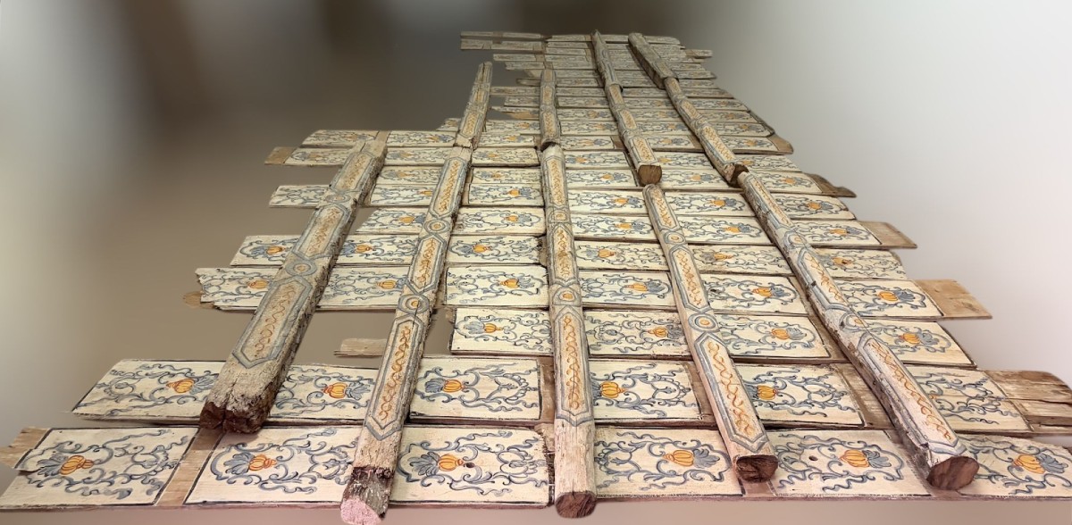 Ancient Painted Wooden Ceiling-photo-2