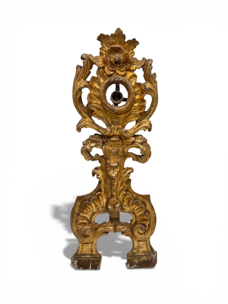 Paire de reliquaires en bois sculpté et doré – XVIIIe siècle-photo-2