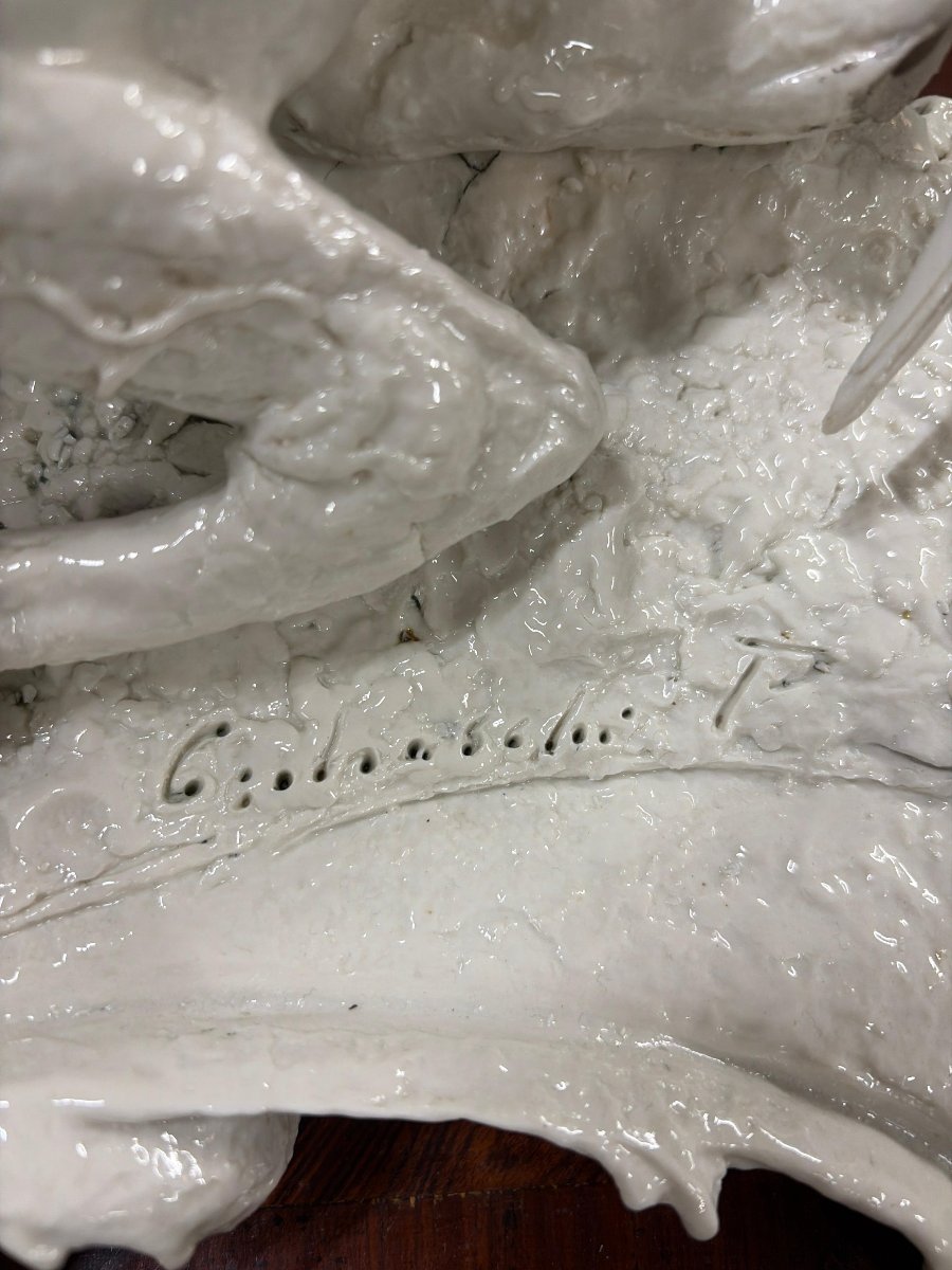 Groupe sculptural représentant un combat de chevaux – début du XXe siècle-photo-4