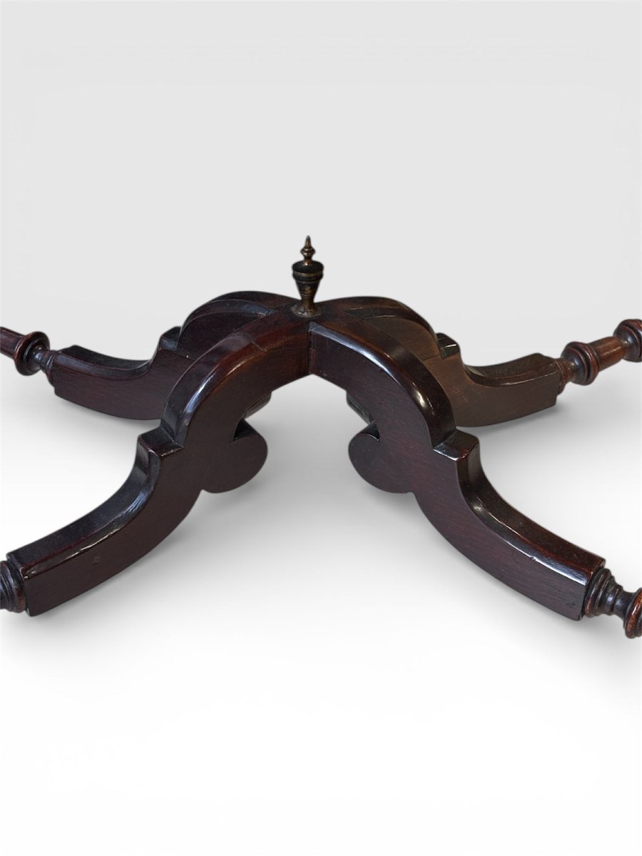 English Burl Elm Work Table  England, 19th Century-photo-1