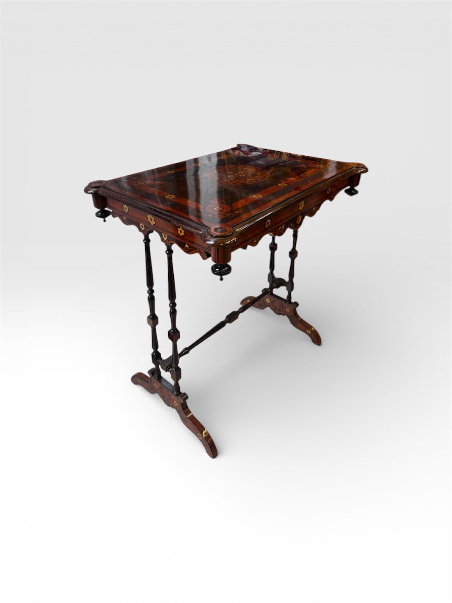 English Inlaid Coffee Table – Second Half Of The 19th Century-photo-2