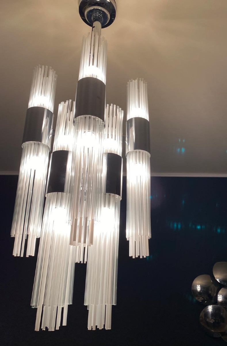 Venini Pendant Lamp, Made In Murano. Italy, 1970.-photo-4