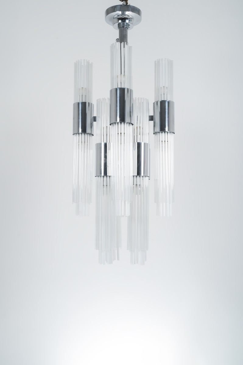 Venini Pendant Lamp, Made In Murano. Italy, 1970.