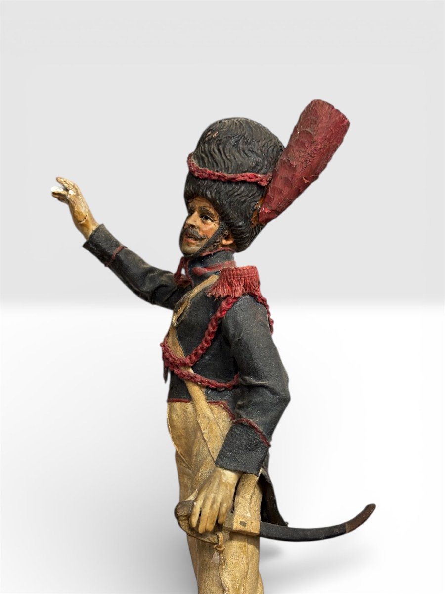 Paire de sculptures en terre cuite polychrome représentant des soldats – fabrication de Trapani-photo-1