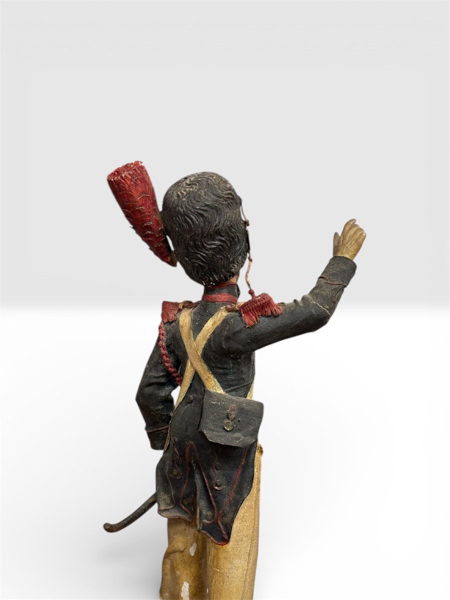 Paire de sculptures en terre cuite polychrome représentant des soldats – fabrication de Trapani-photo-2