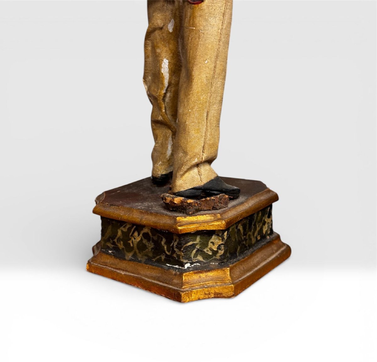 Paire de sculptures en terre cuite polychrome représentant des soldats – fabrication de Trapani-photo-3