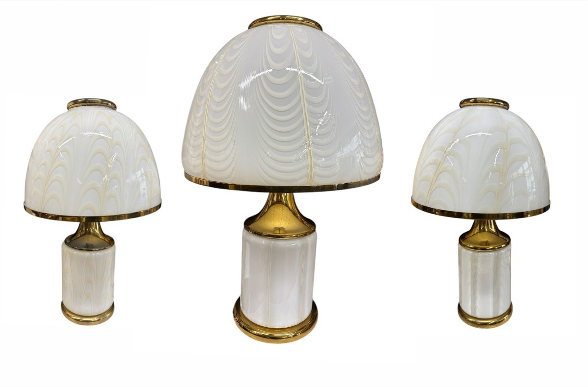 Triptych Of Table Lights By Fabbian Illuminazione