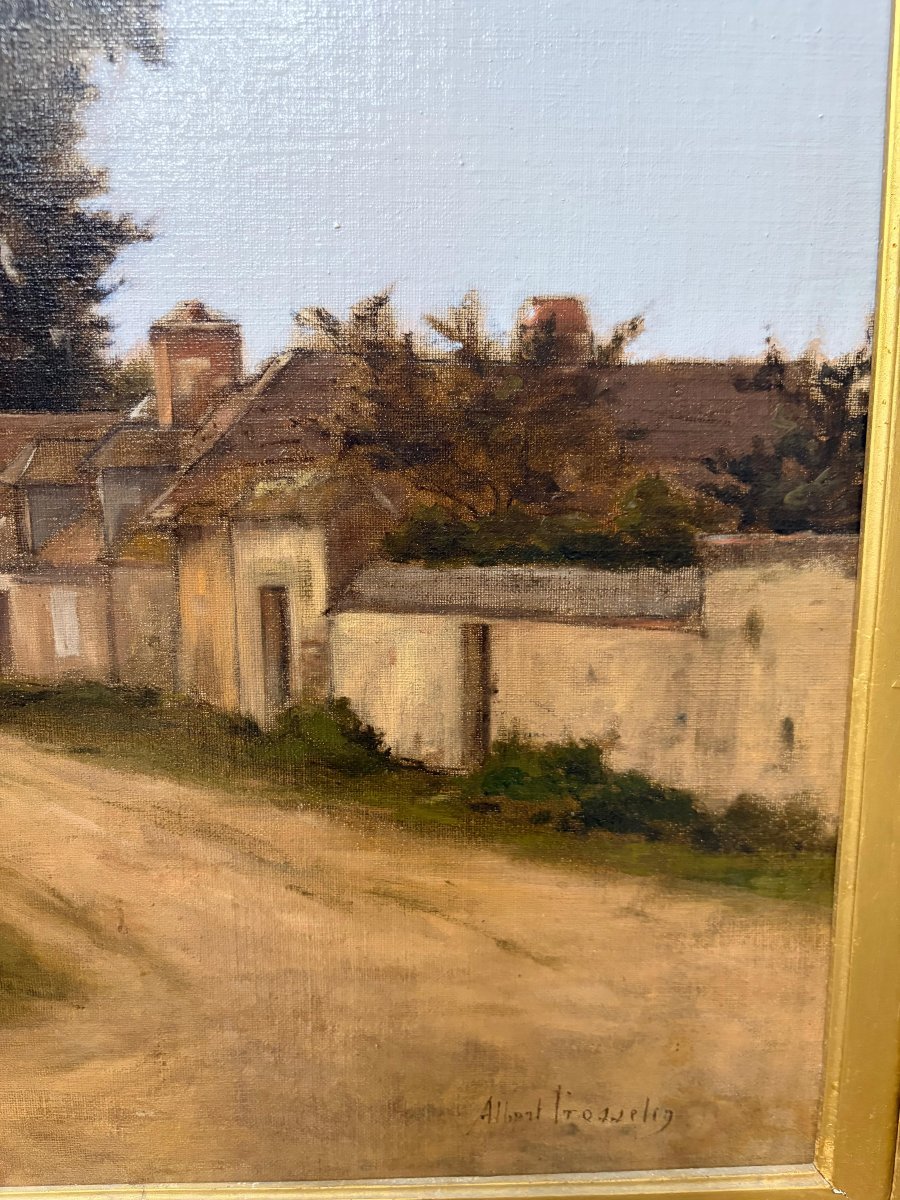 Albert Trotteyn (1868–1941) – “village Street” – French Rural Landscape, Oil On Canvas-photo-2