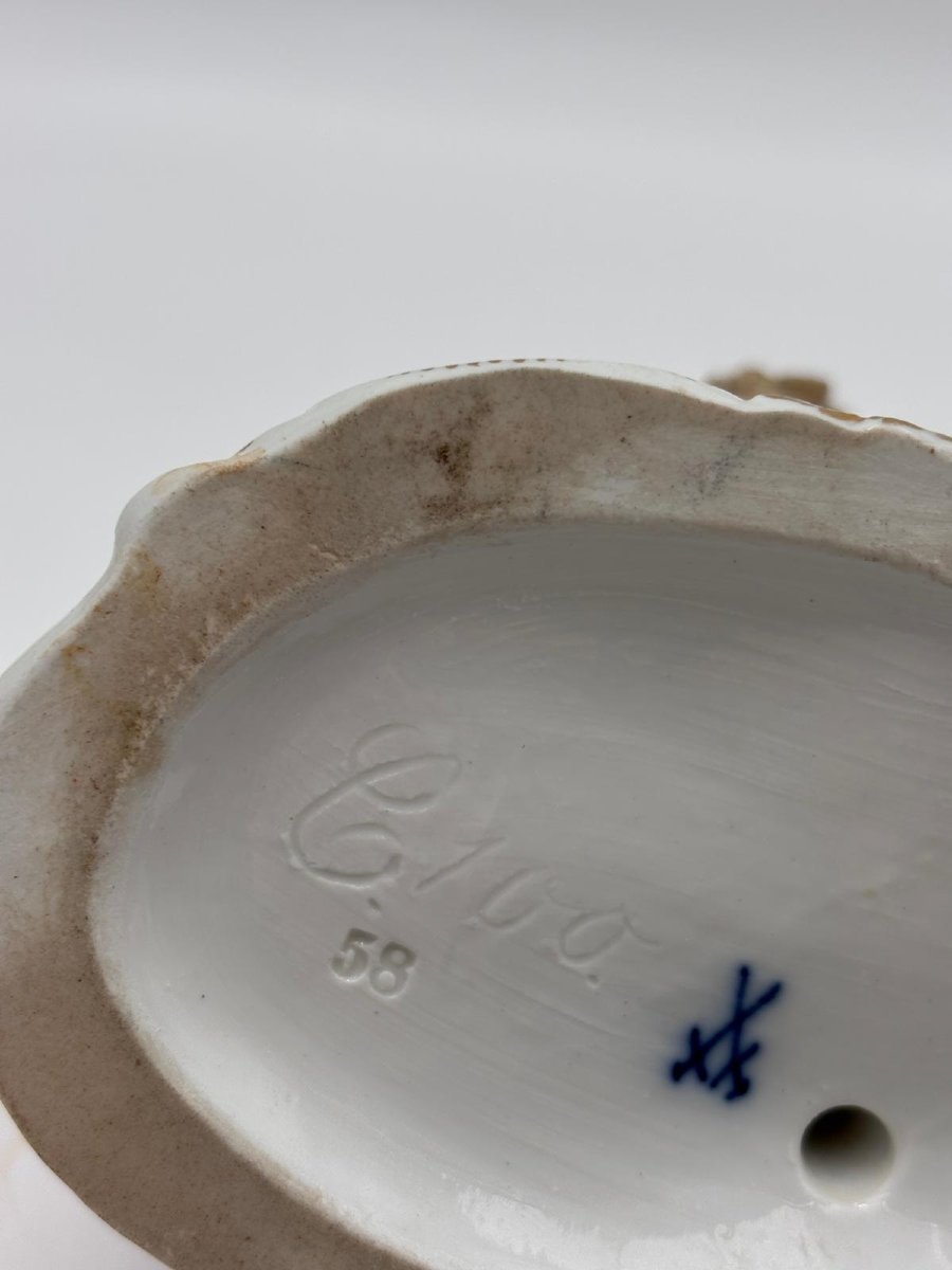  Chérubin de jardinage signé Acier – Meissen-photo-4