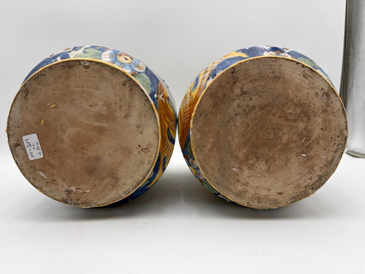 Paire De Cylindres « Caltagirone» XVIIIe Siècle-photo-3