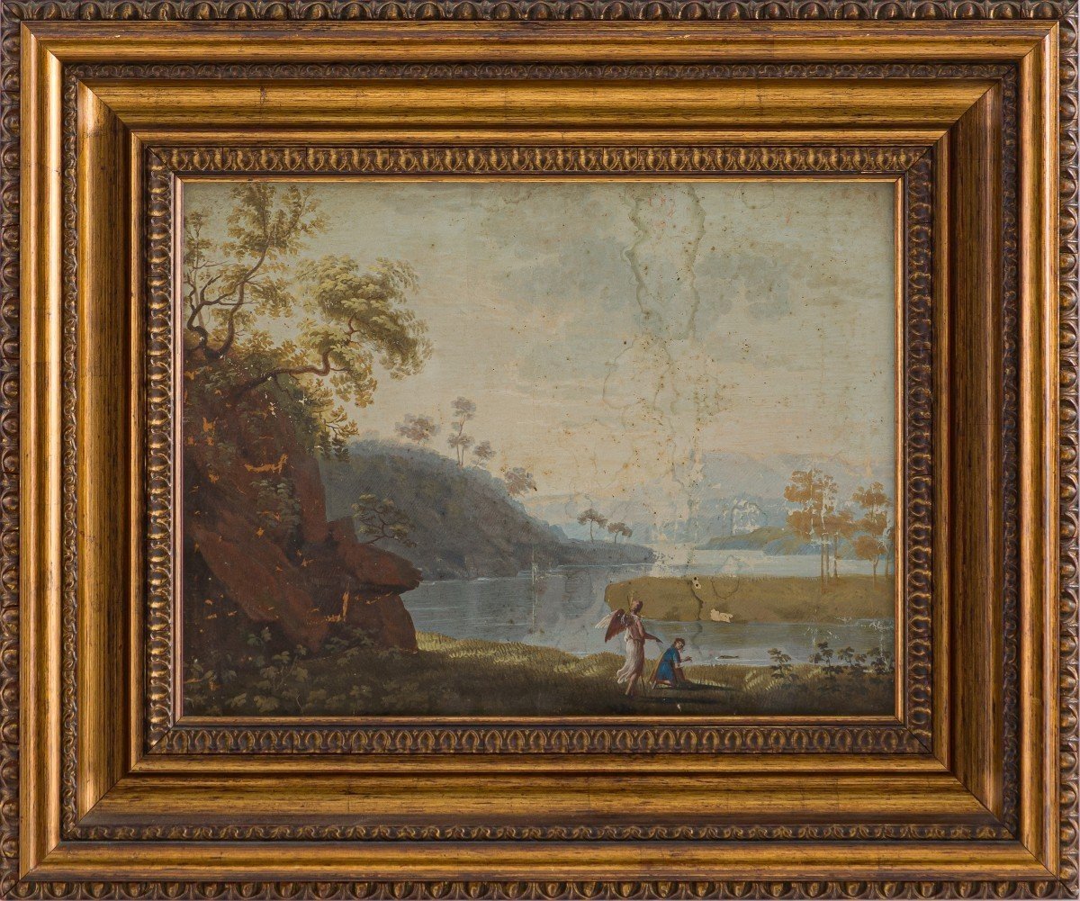  Jean Pillèmement (1728-1808) Attribué , 4 Tempera Sur Papier-photo-1