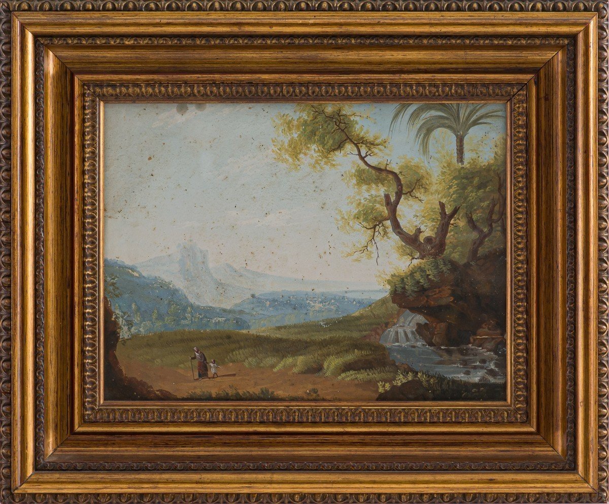  Jean Pillèmement (1728-1808) Attribué , 4 Tempera Sur Papier-photo-2