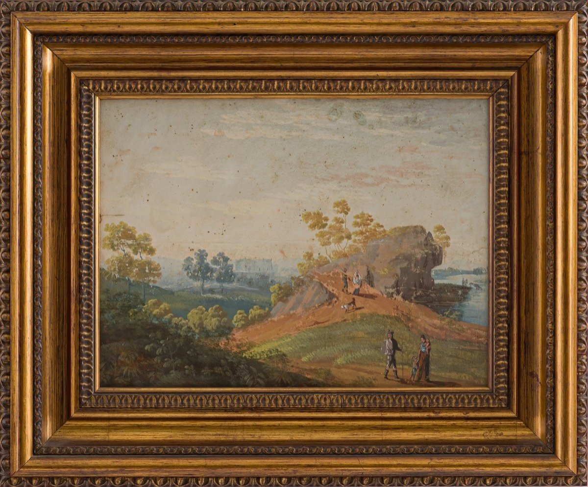  Jean Pillèmement (1728-1808) Attribué , 4 Tempera Sur Papier-photo-3