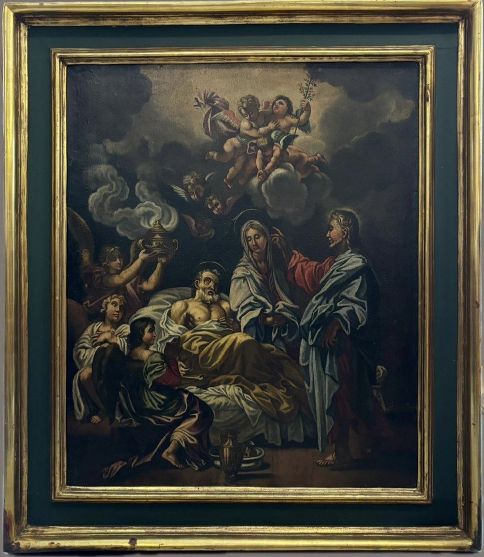 huile sur toile représentant la mort de saint Joseph