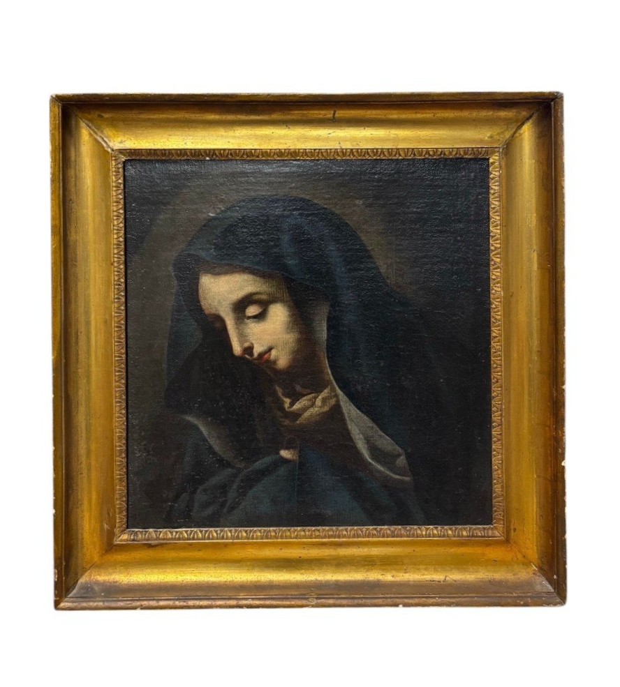 Oil On Canvas The Sorrowful Madonna