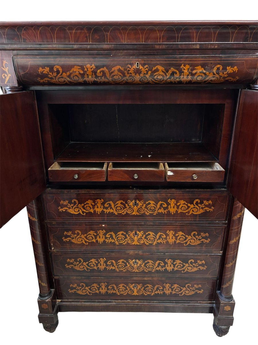 Chiffonier Charles X, ébénisterie palermitaine du XIXe siècle.-photo-2