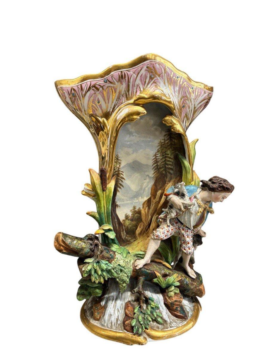 Pair Of Large Vases From Old Paris, France 1830-1860.-photo-3