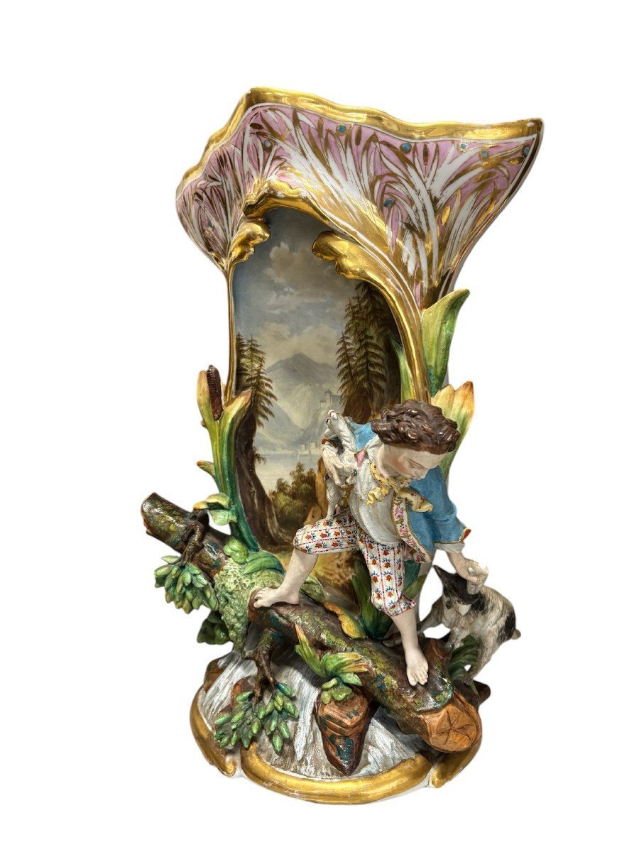Pair Of Large Vases From Old Paris, France 1830-1860.-photo-4