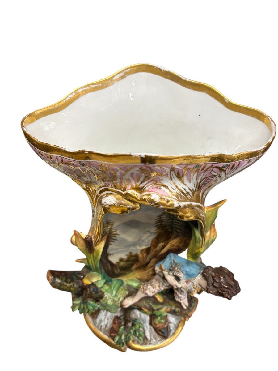 Pair Of Large Vases From Old Paris, France 1830-1860.-photo-3